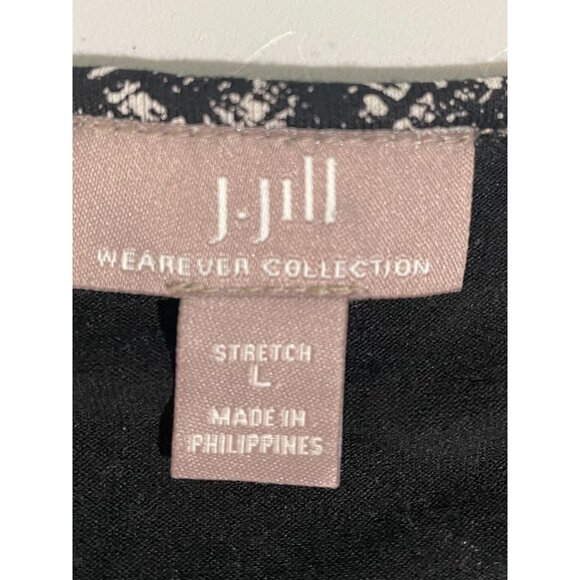 J. Jill Wearever Collection Womens Black & White Stretch Top Size L - Picture 10 of 15